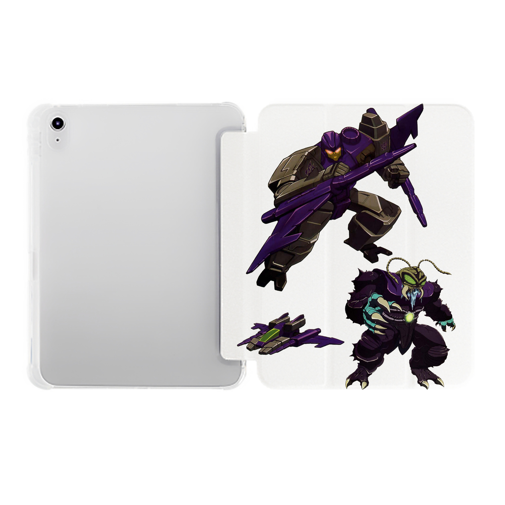 （画像用）  IPad ケース ペン収納付き 三つ折りスタンド PUレザー×シリコン 対応機種9.5/10.5/10.9インチ